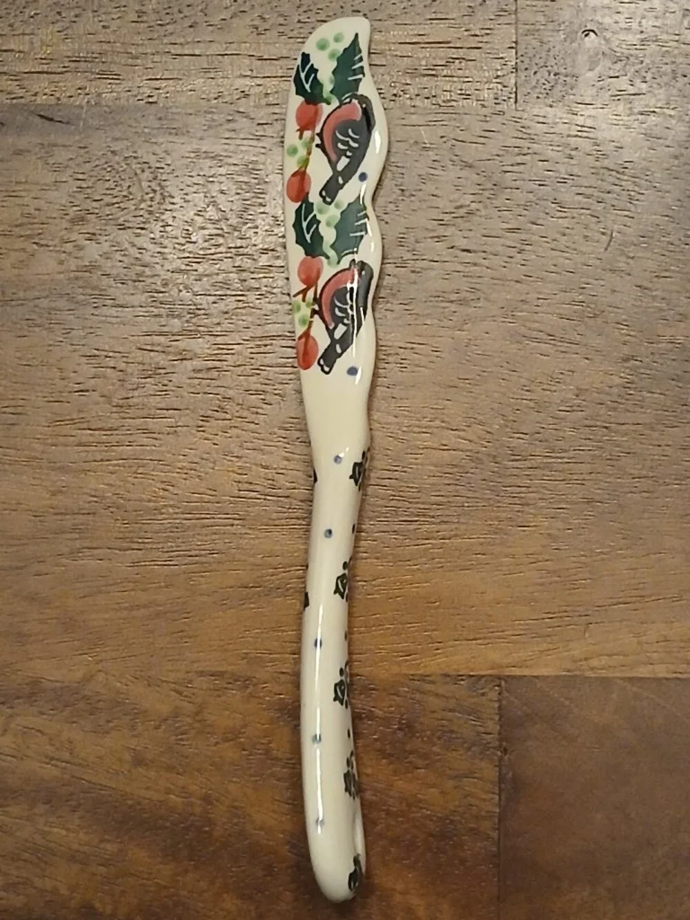 Polish Pottery Spreading Knife - Winter/Holiday Design